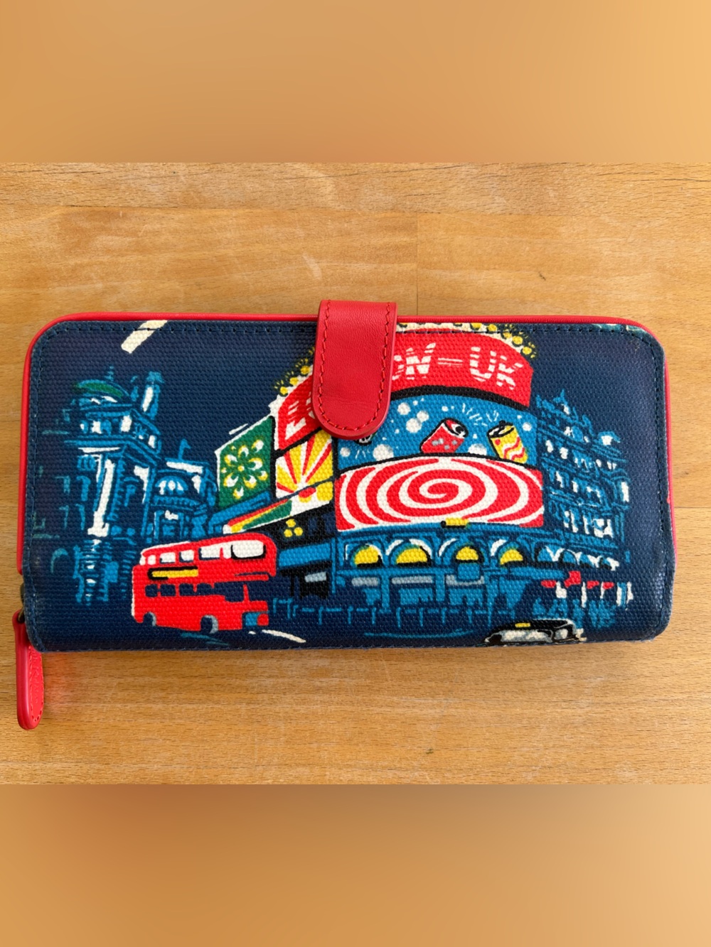 Cath Kidston Multicolor London Printed Wallet with Red Logo Tag